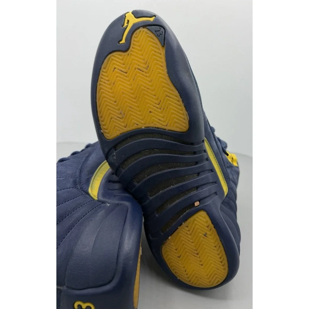 Nike Air Jordan 12 Retro Michigan BQ3180-407 Blue Yellow Mens Size 9